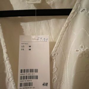 H & M white dress size M never worn summer